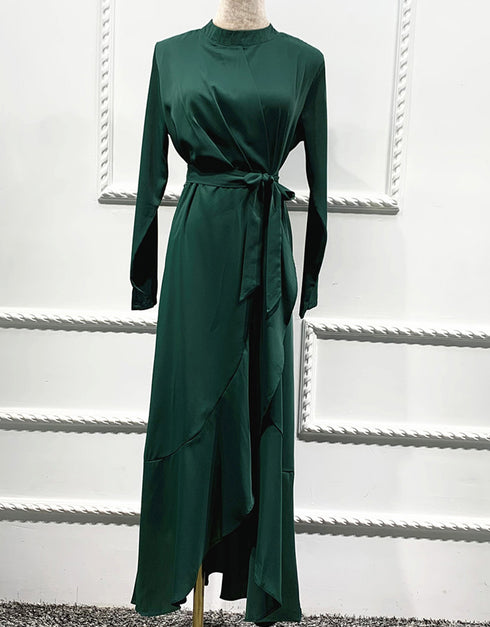 Ruffled Abaya with Belt for Women in Dubai and America
